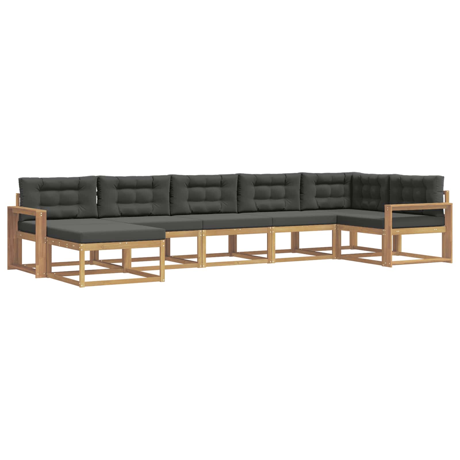 Outdoor-Sofagarnitur mit Kissen 7 pcs Weiß und Anthrazit