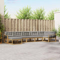 Outdoor-Sofagarnitur mit Kissen 7 pcs Weiß und Hellgrau