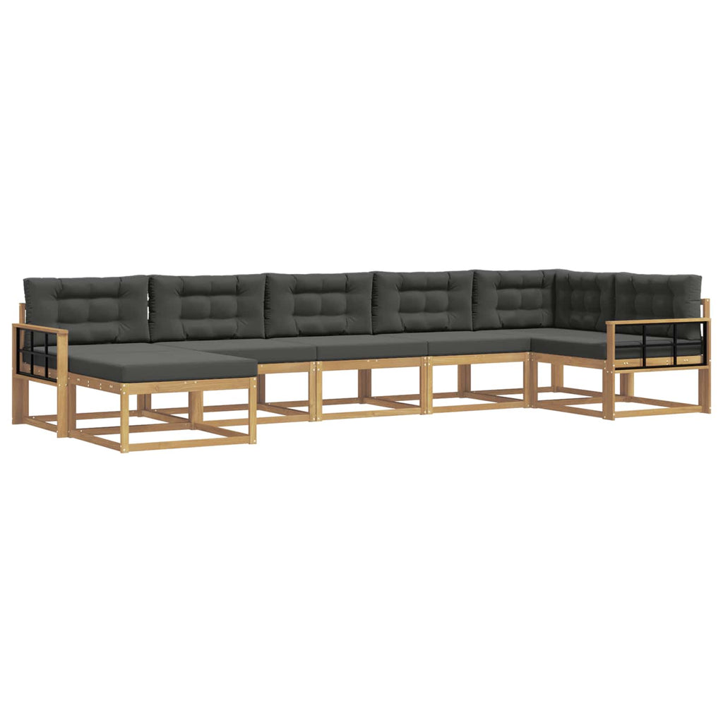 Outdoor-Sofagarnitur mit Kissen 7 pcs Weiß und Anthrazit