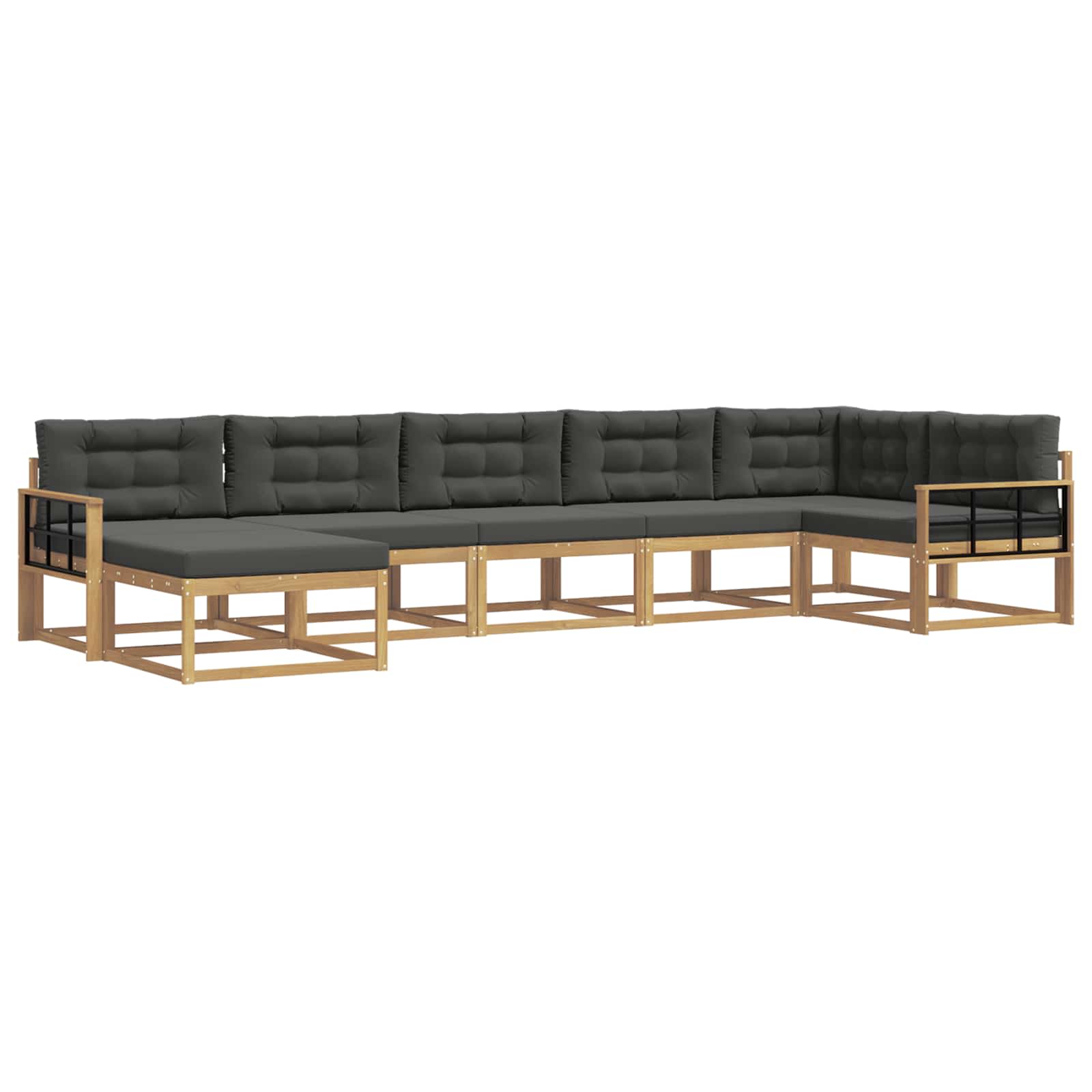 Outdoor-Sofagarnitur mit Kissen 7 pcs Weiß und Anthrazit