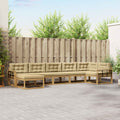 Outdoor-Sofagarnitur mit Kissen 7 pcs Weiß und Beige