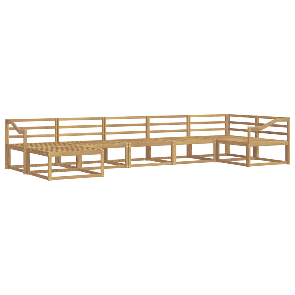 Outdoor-Sofagarnitur 7 pcs Weiß Massivholz Akazie