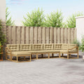 Outdoor-Sofagarnitur mit Kissen 7 pcs Weiß und Beige