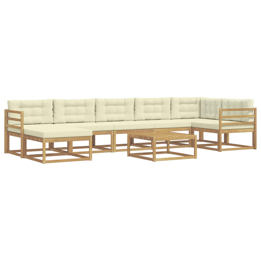 Outdoor-Sofagarnitur 8 pcs Weiß und Creme