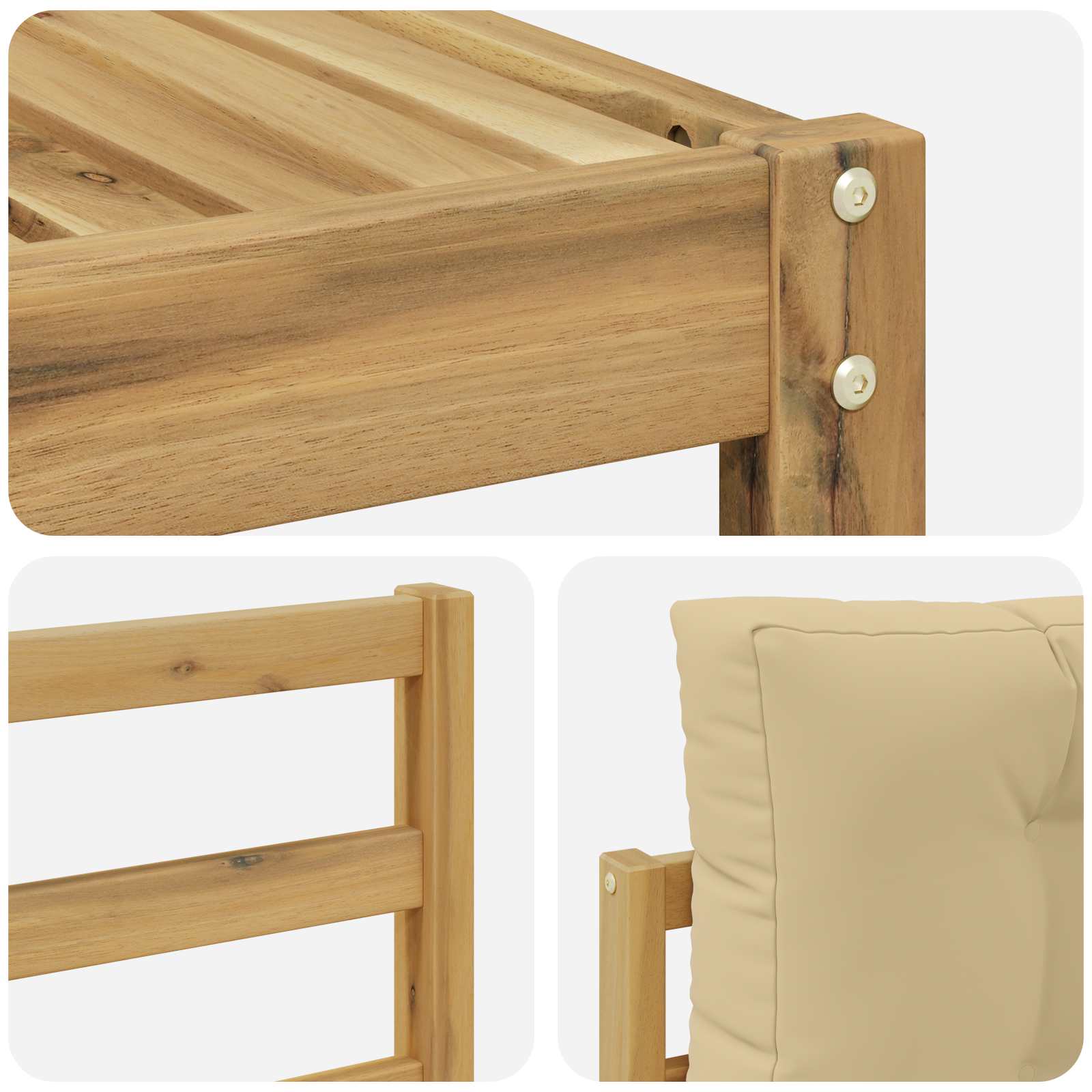 Outdoor-Sofagarnitur 8 pcs Weiß und Beige