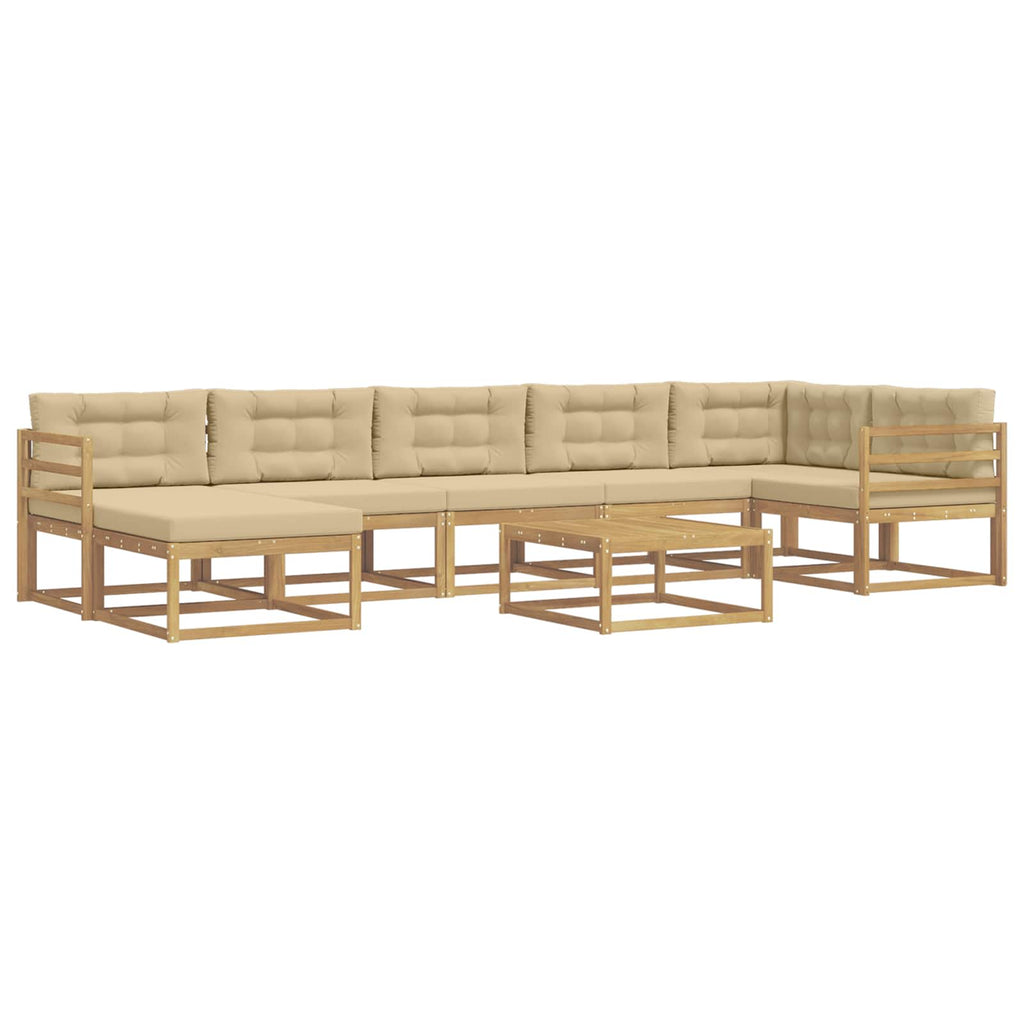 Outdoor-Sofagarnitur 8 pcs Weiß und Beige