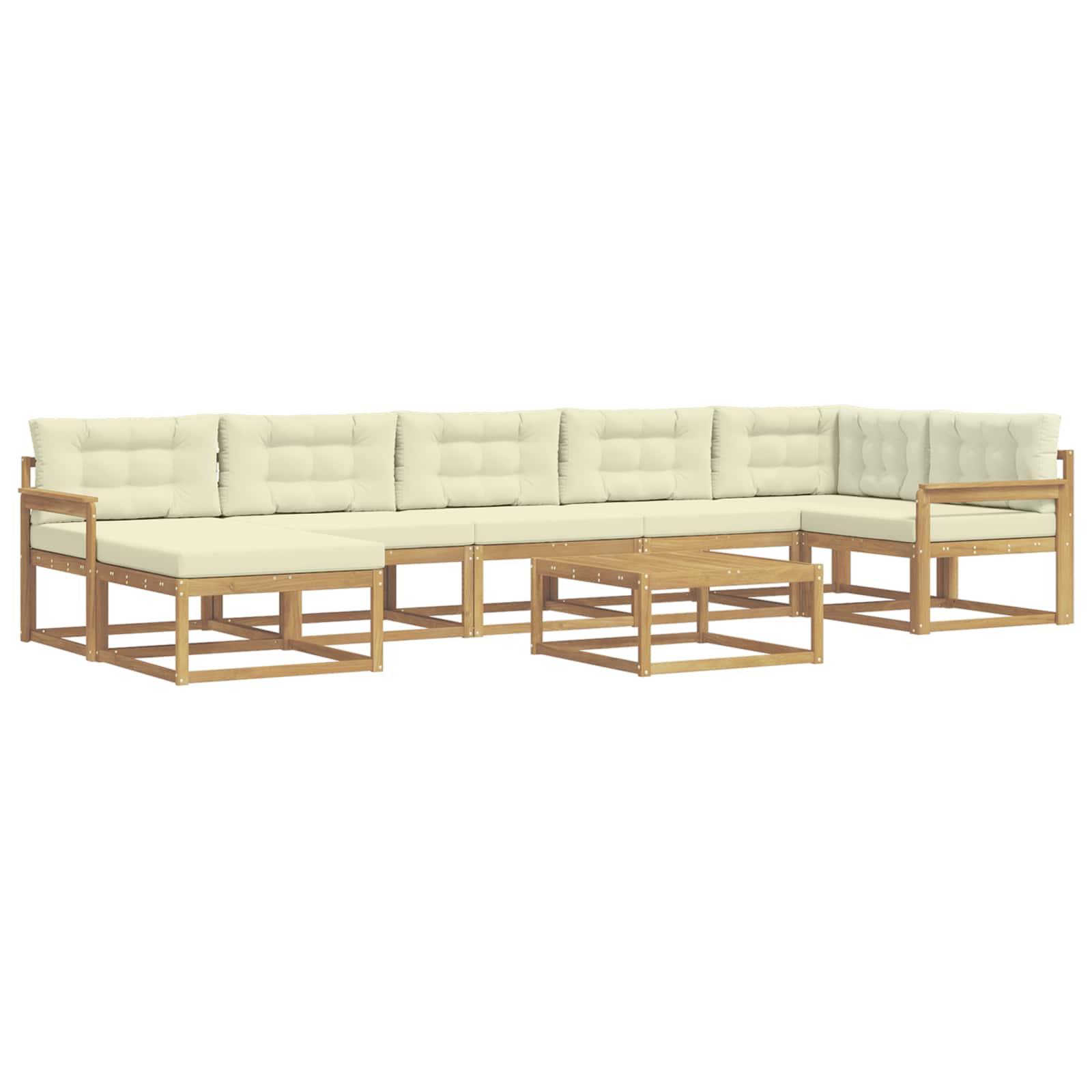 Outdoor-Sofagarnitur 8 pcs Weiß und Creme