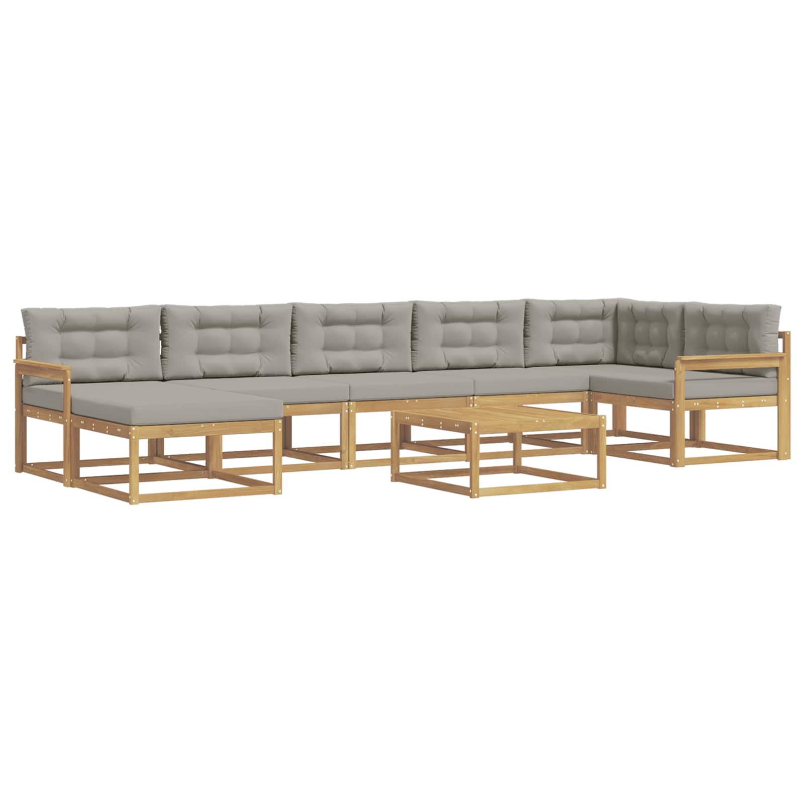 Outdoor-Sofagarnitur 8 pcs Weiß und Hellgrau