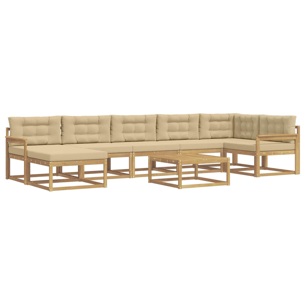 Outdoor-Sofagarnitur 8 pcs Weiß und Beige