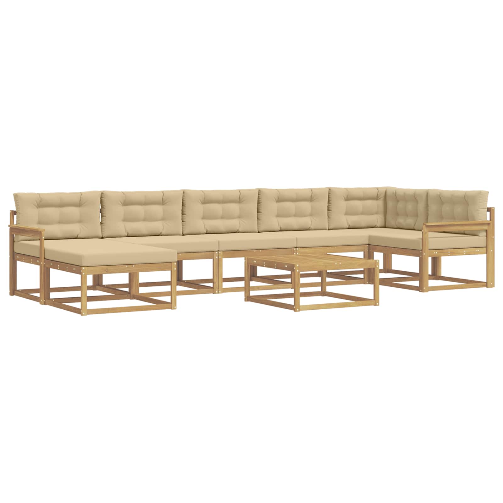 Outdoor-Sofagarnitur 8 pcs Weiß und Beige