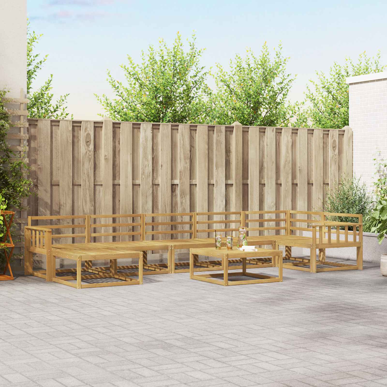Outdoor-Sofagarnitur 8 pcs Weiß Massivholz Akazie