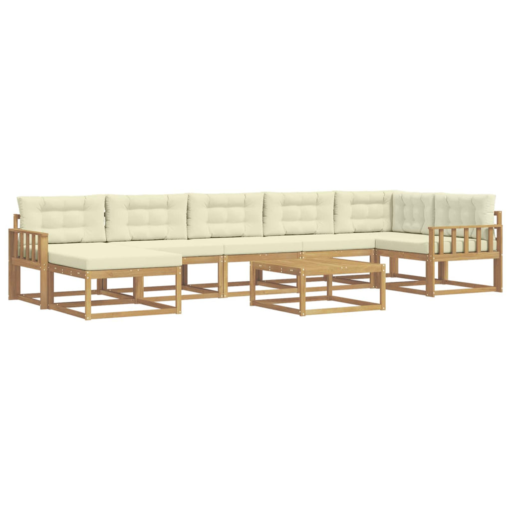 Outdoor-Sofagarnitur 8 pcs Weiß und Creme