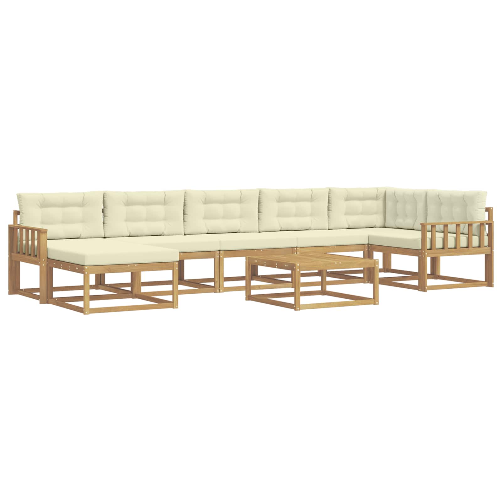 Outdoor-Sofagarnitur 8 pcs Weiß und Creme