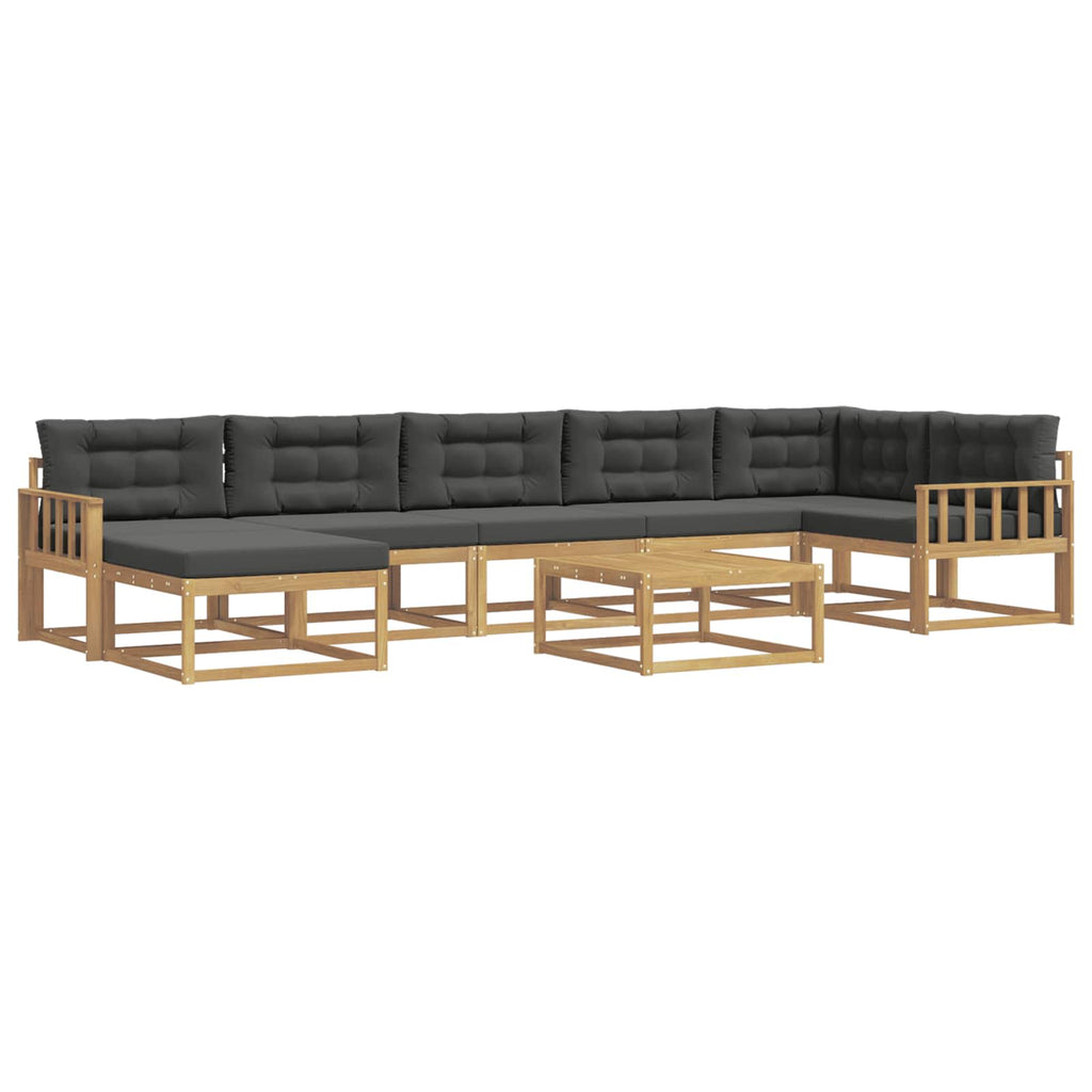 Outdoor-Sofagarnitur 8 pcs Weiß und Anthrazit