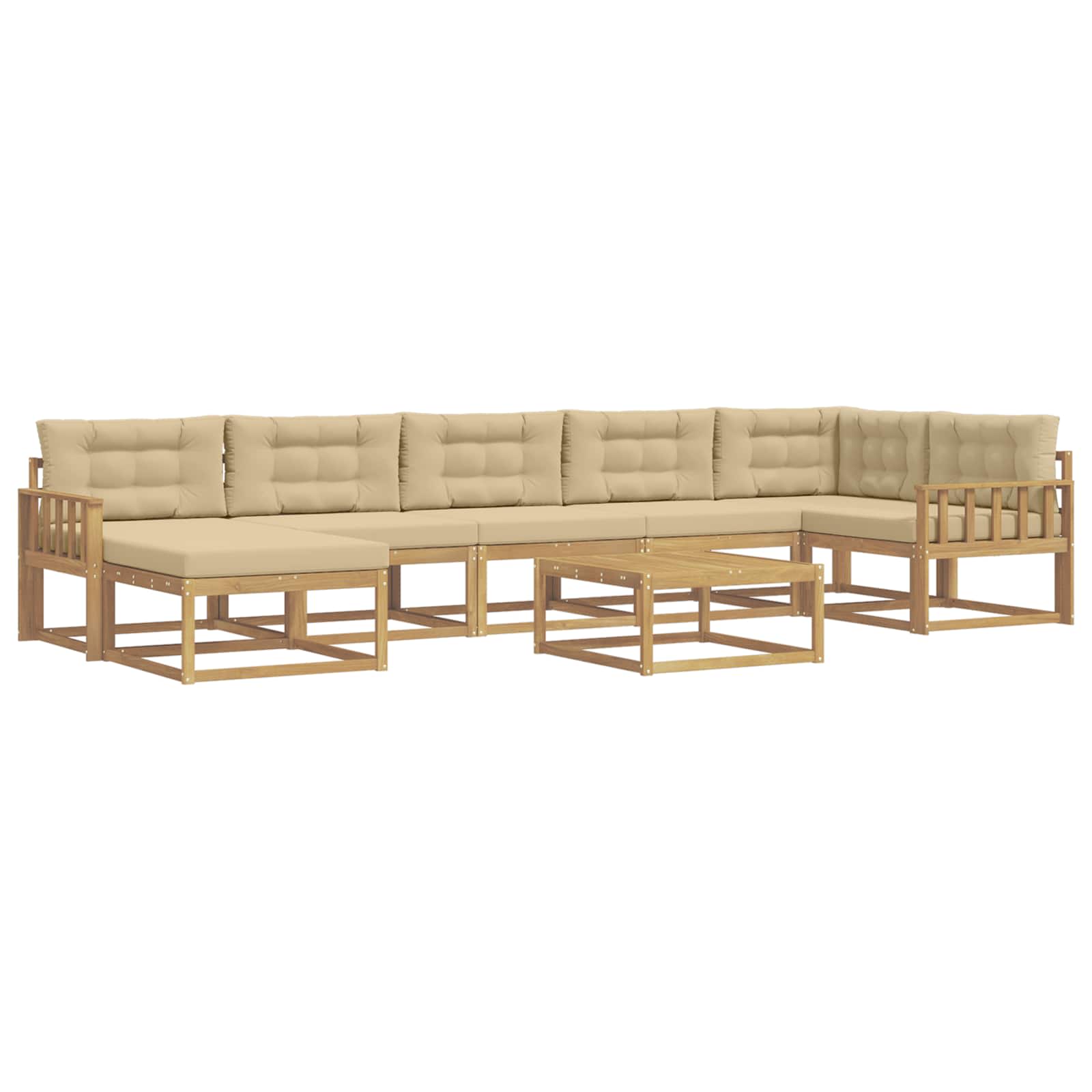 Outdoor-Sofagarnitur 8 pcs Weiß und Beige