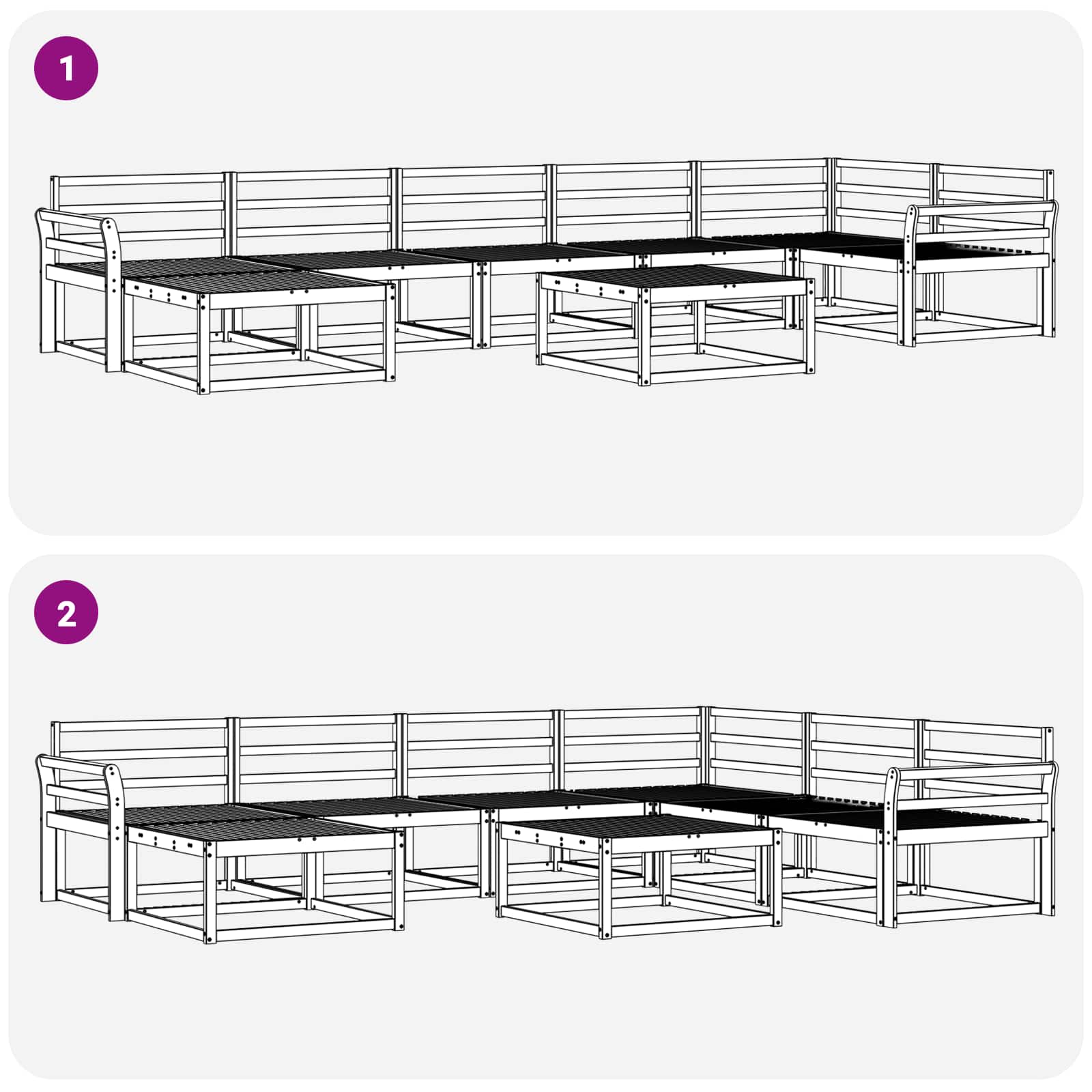 Outdoor-Sofagarnitur 8 pcs Weiß Massivholz Akazie
