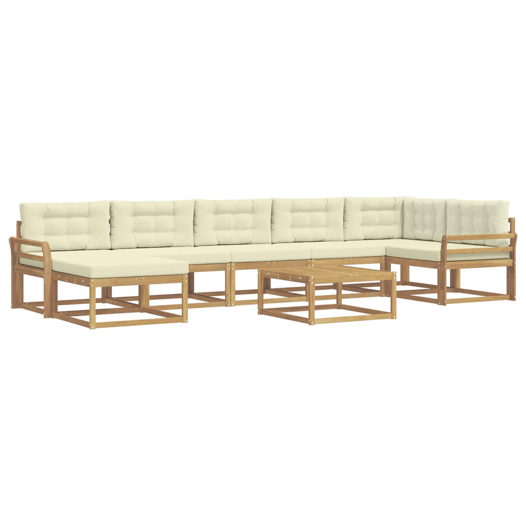 Outdoor-Sofagarnitur 8 pcs Weiß und Creme