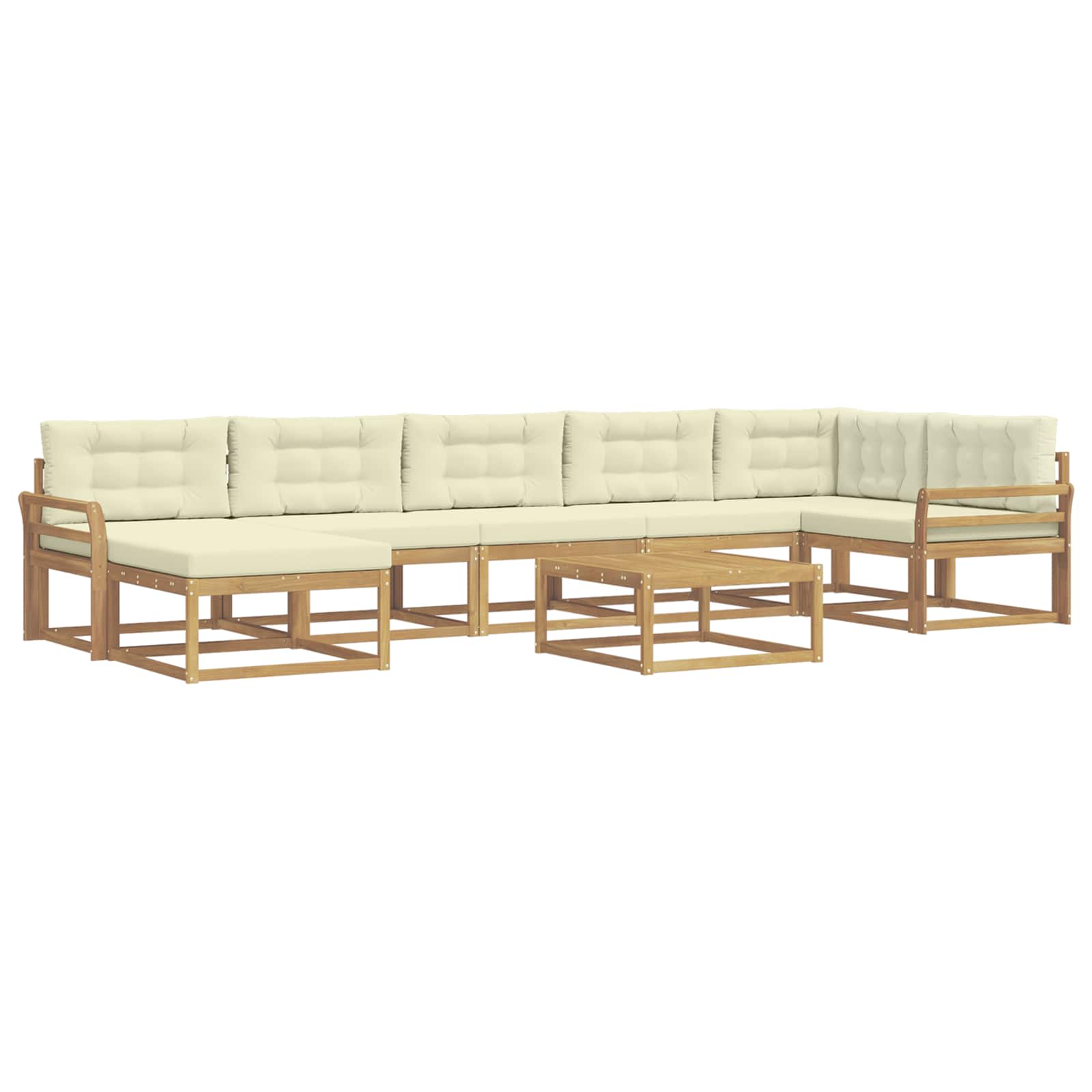 Outdoor-Sofagarnitur 8 pcs Weiß und Creme