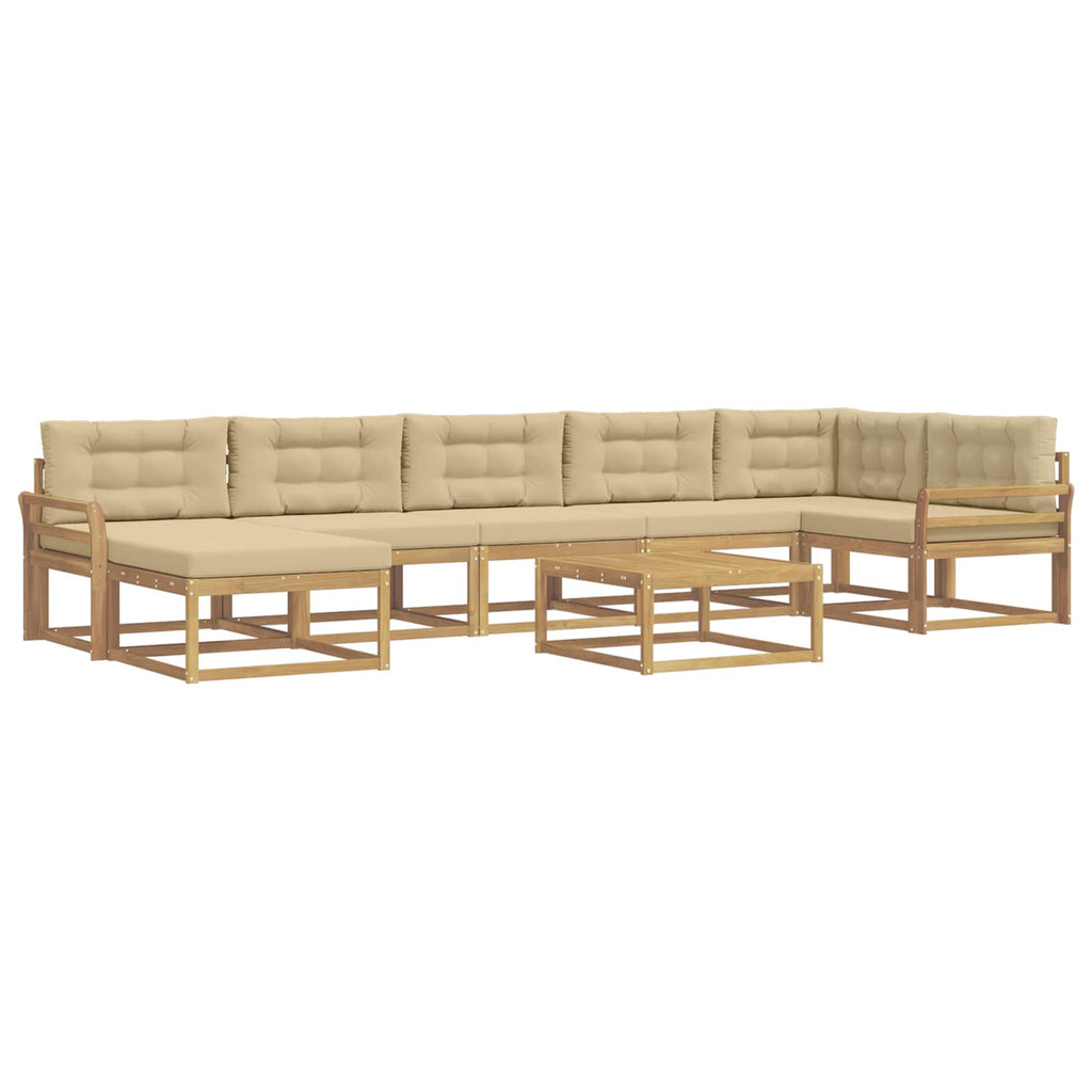 Outdoor-Sofagarnitur 8 pcs Weiß und Beige