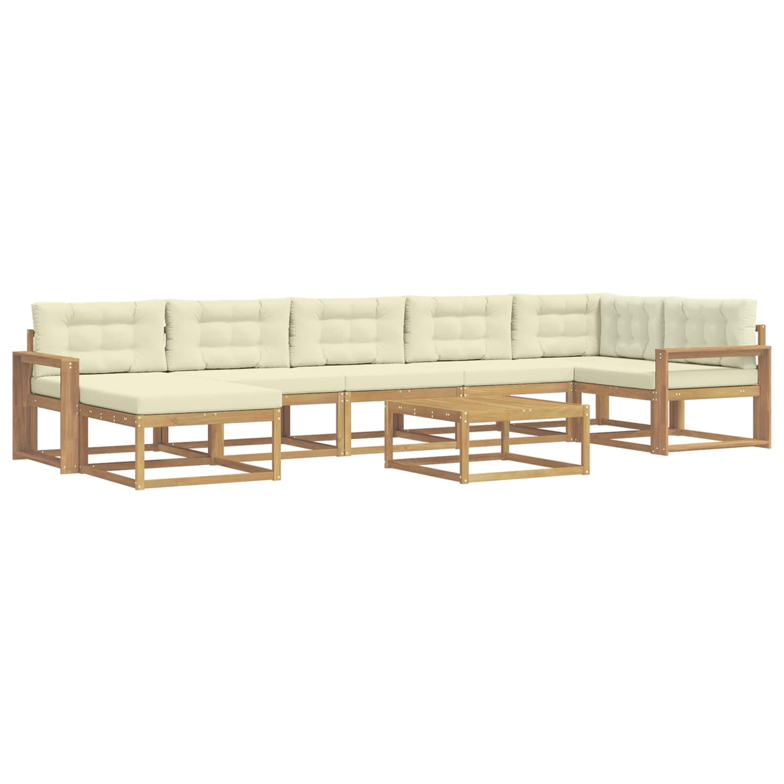Outdoor-Sofagarnitur 8 pcs Weiß und Creme