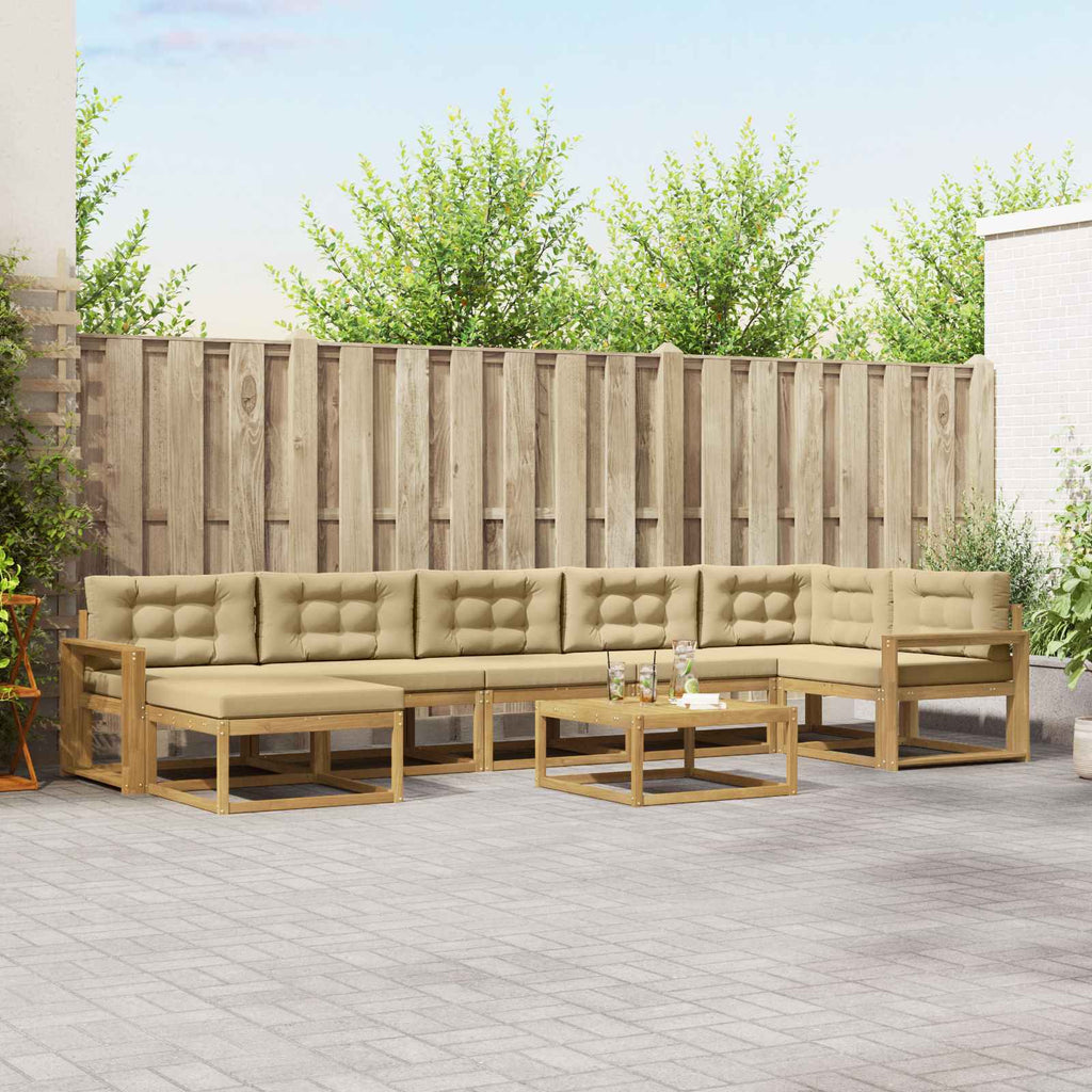 Outdoor-Sofagarnitur 8 pcs Weiß und Beige