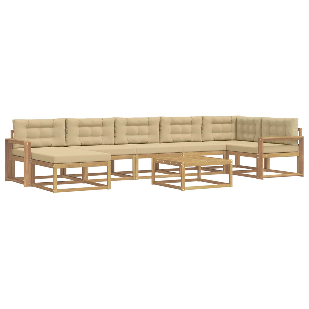 Outdoor-Sofagarnitur 8 pcs Weiß und Beige