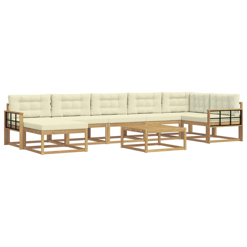 Outdoor-Sofagarnitur 8 pcs Weiß und Creme