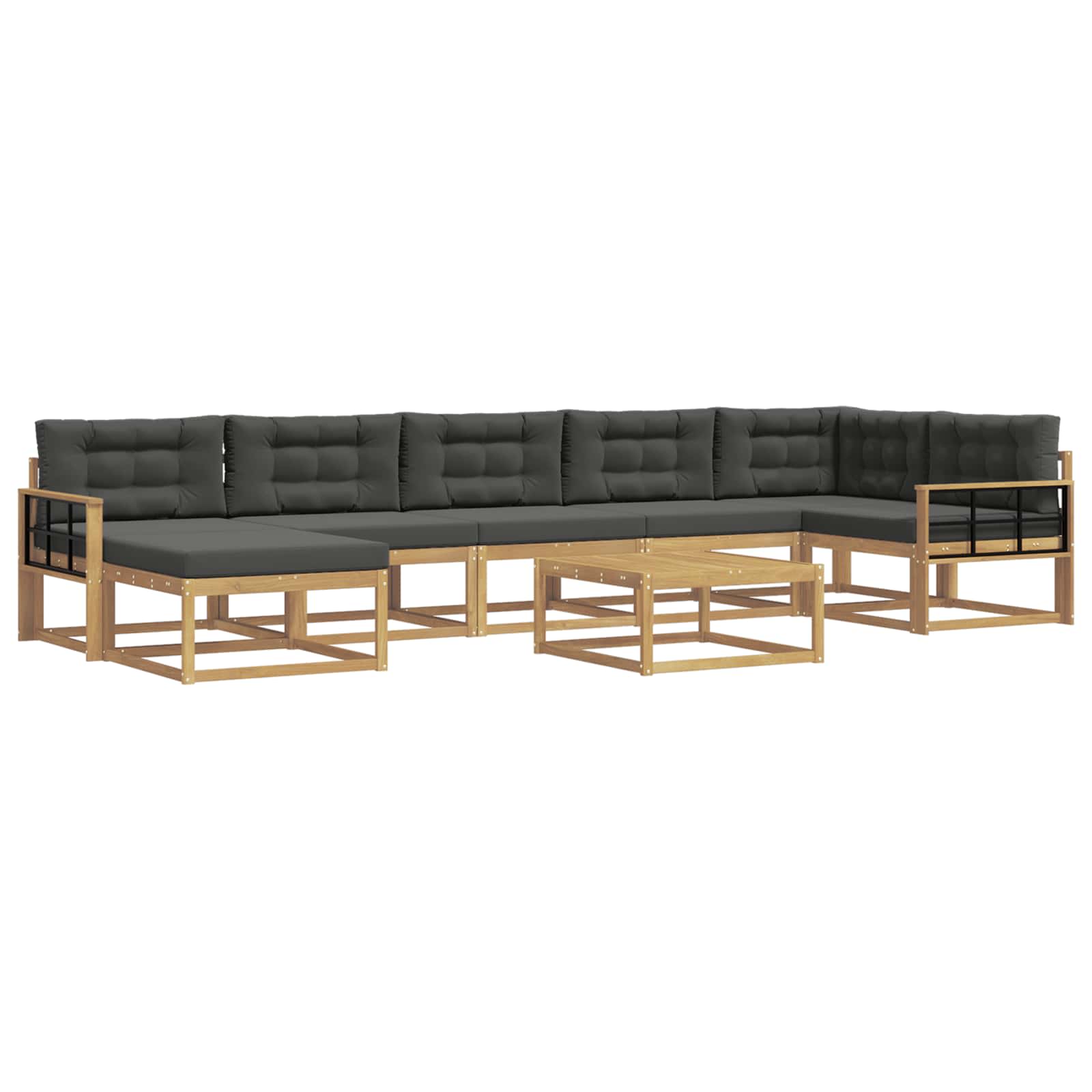 Outdoor-Sofagarnitur 8 pcs Weiß und Anthrazit
