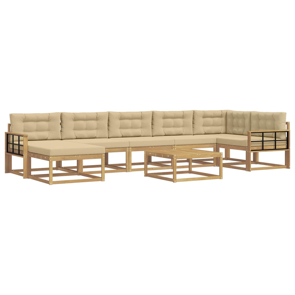 Outdoor-Sofagarnitur 8 pcs Weiß und Beige