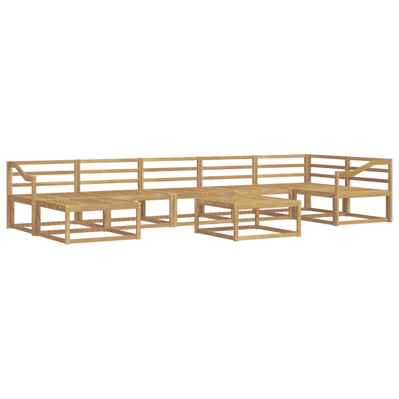 Outdoor-Sofagarnitur 8 pcs Weiß Massivholz Akazie