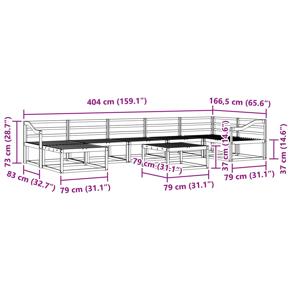 Outdoor-Sofagarnitur 8 pcs Weiß Massivholz Akazie