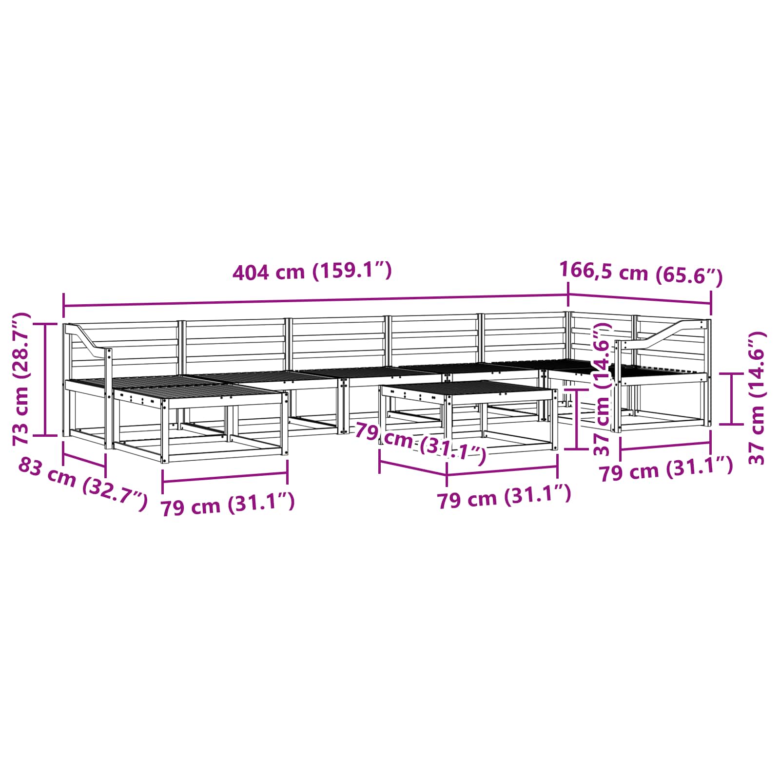 Outdoor-Sofagarnitur 8 pcs Weiß Massivholz Akazie