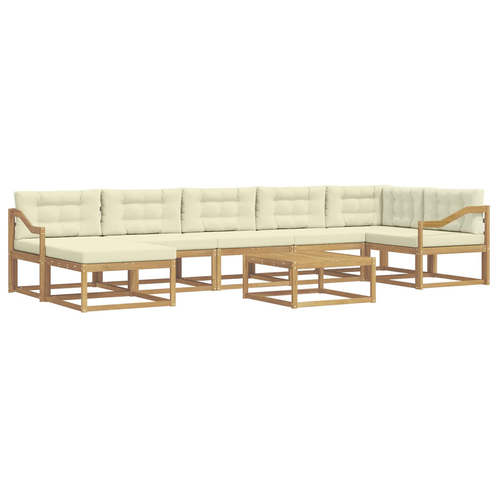 Outdoor-Sofagarnitur 8 pcs Weiß und Creme