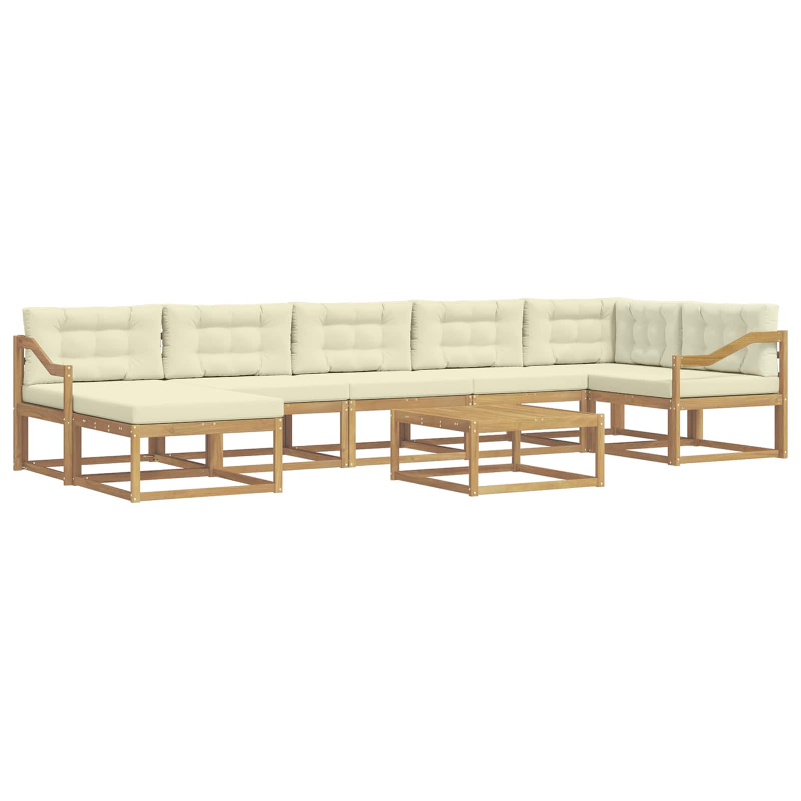 Outdoor-Sofagarnitur 8 pcs Weiß und Creme
