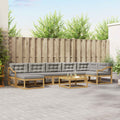 Outdoor-Sofagarnitur 8 pcs Weiß und Hellgrau