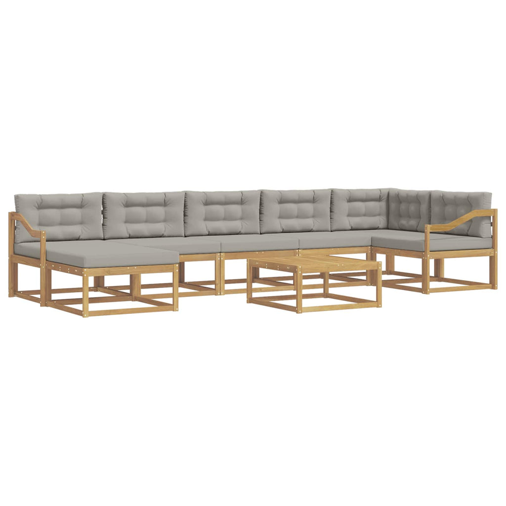 Outdoor-Sofagarnitur 8 pcs Weiß und Hellgrau