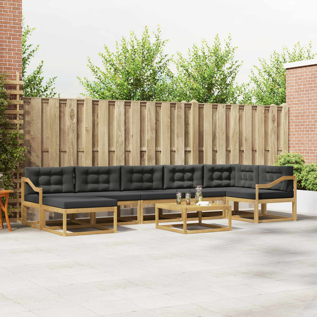 Outdoor-Sofagarnitur 8 pcs Weiß und Anthrazit