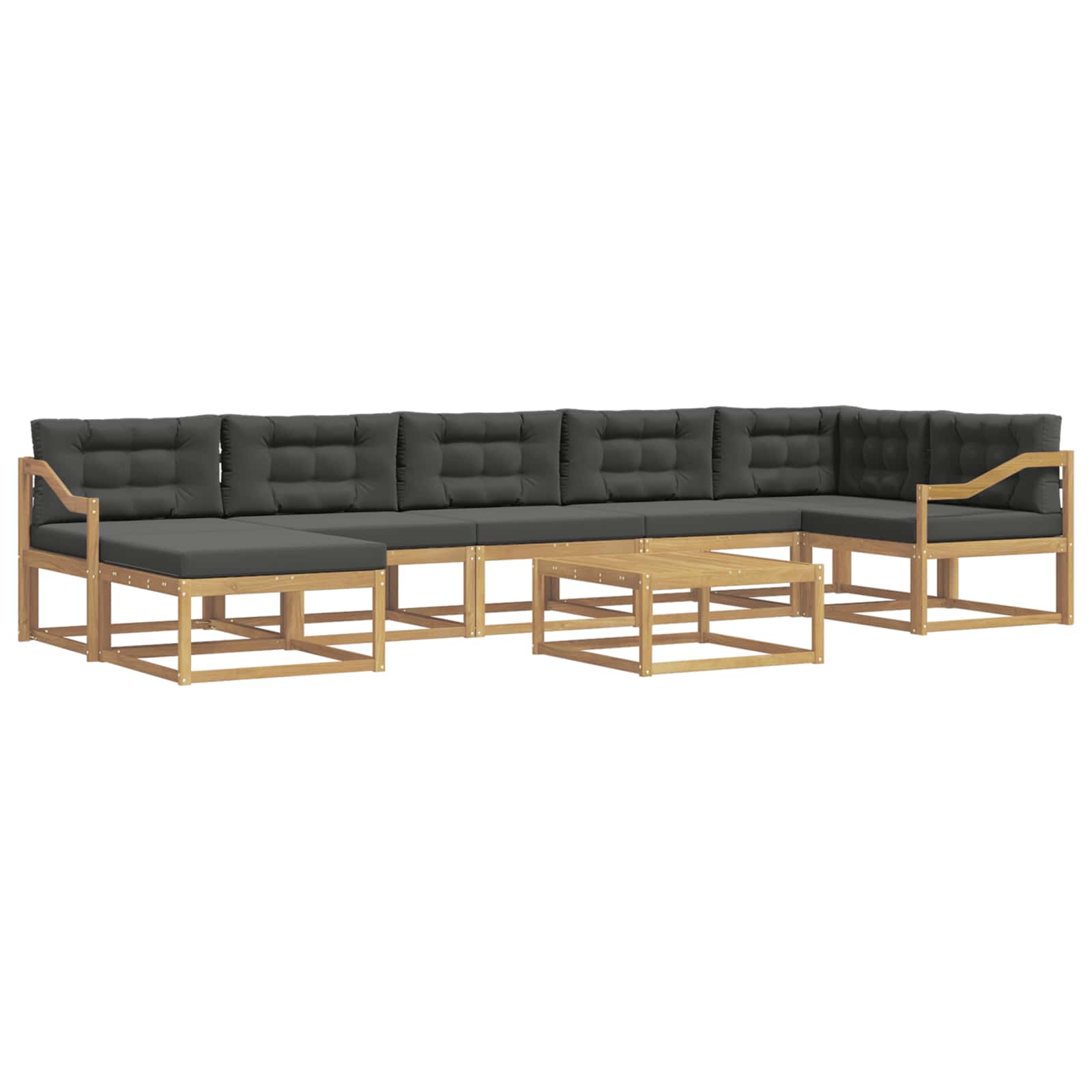 Outdoor-Sofagarnitur 8 pcs Weiß und Anthrazit