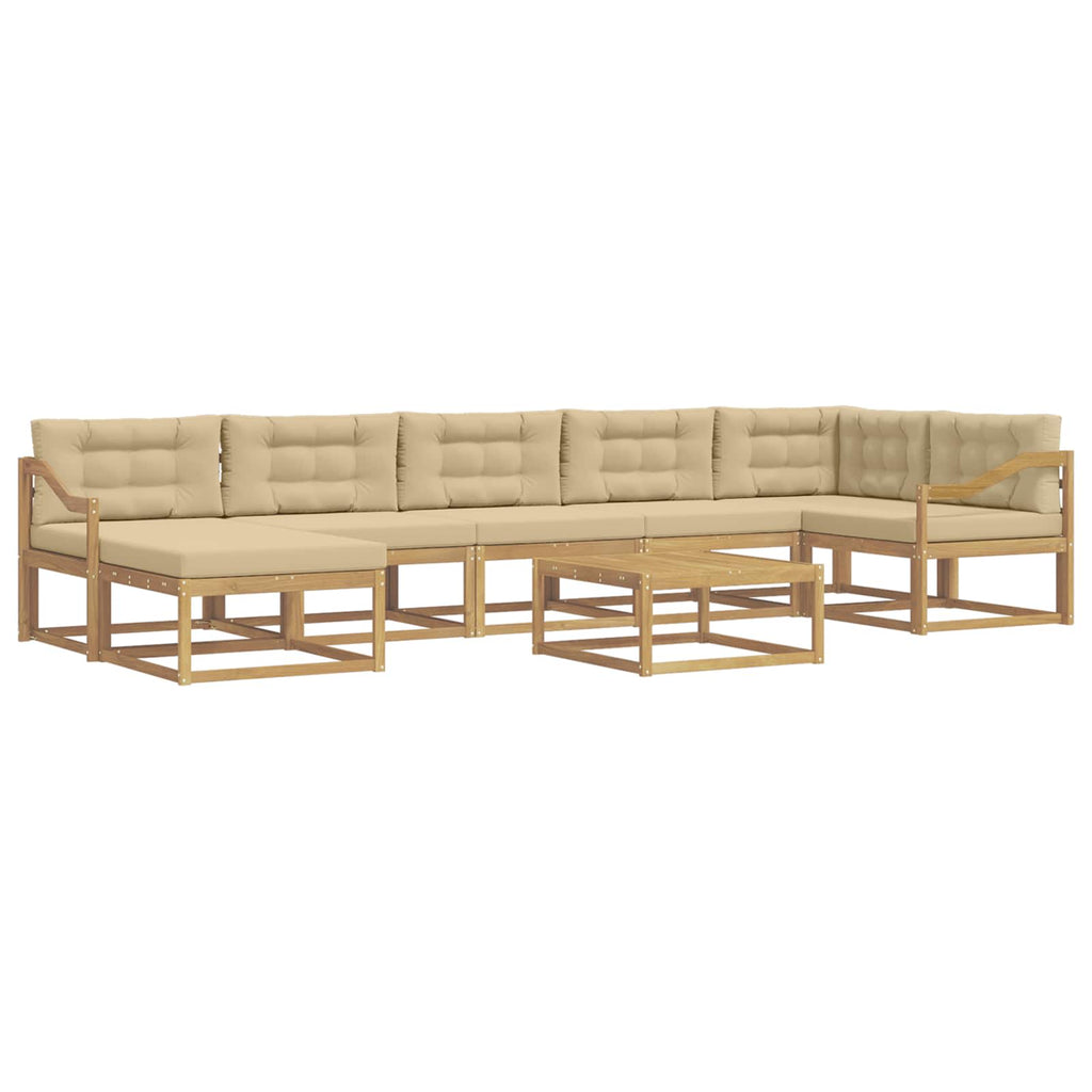 Outdoor-Sofagarnitur 8 pcs Weiß und Beige