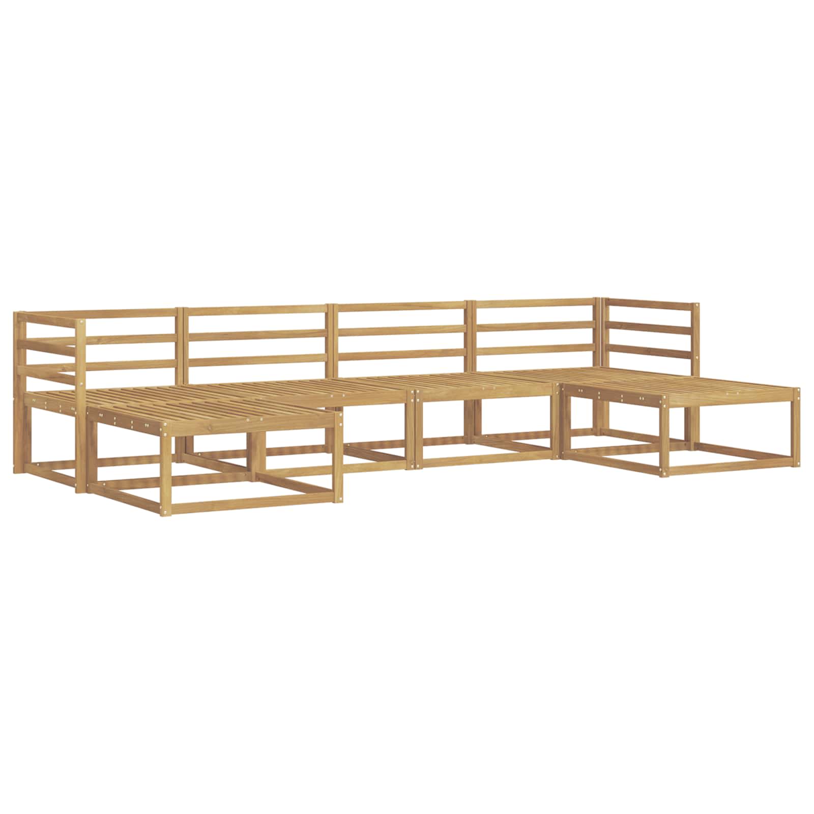 Outdoor-Sofagarnitur 6 pcs Weiß Massivholz Akazie