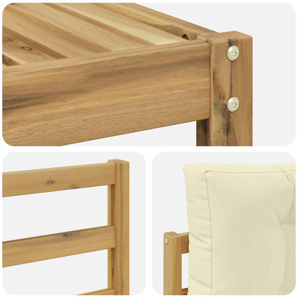 Outdoor-Sofagarnitur mit Kissen 6 pcs Weiß und Creme