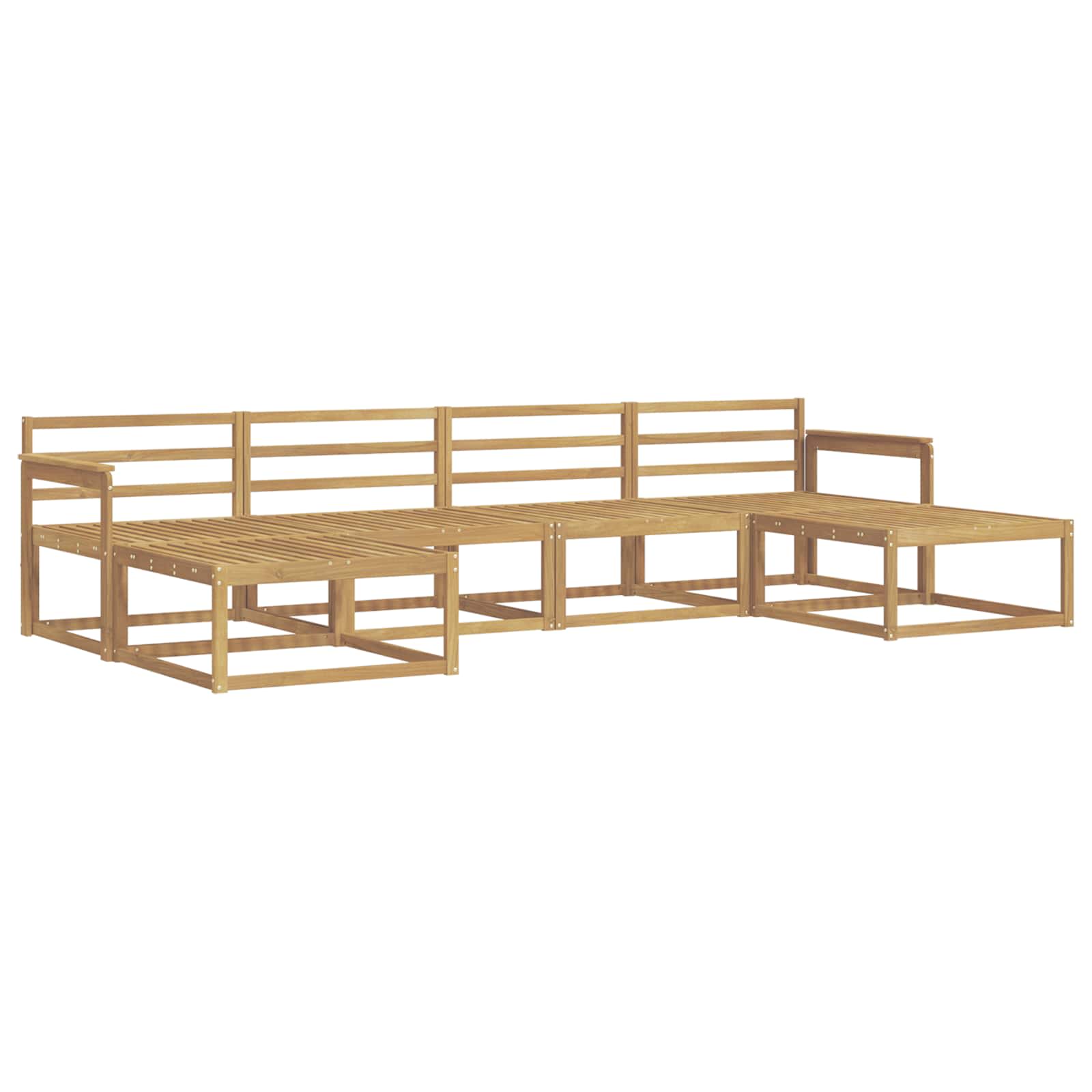 Outdoor-Sofagarnitur 6 pcs Weiß Massivholz Akazie