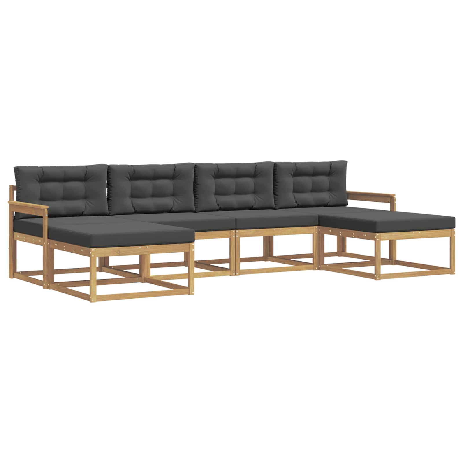 Outdoor-Sofagarnitur mit Kissen 6 pcs Weiß und Anthrazit