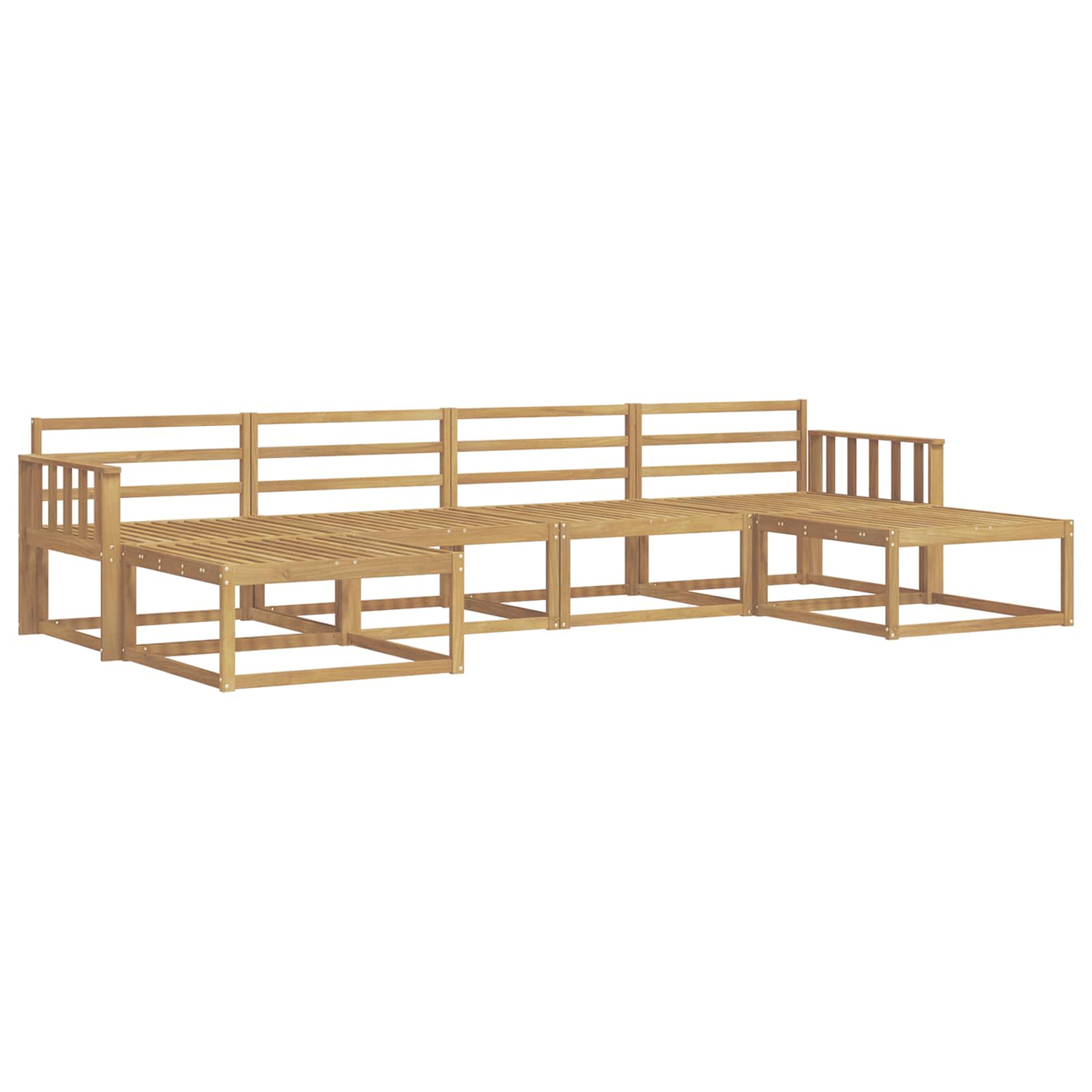 Outdoor-Sofagarnitur 6 pcs Weiß Massivholz Akazie