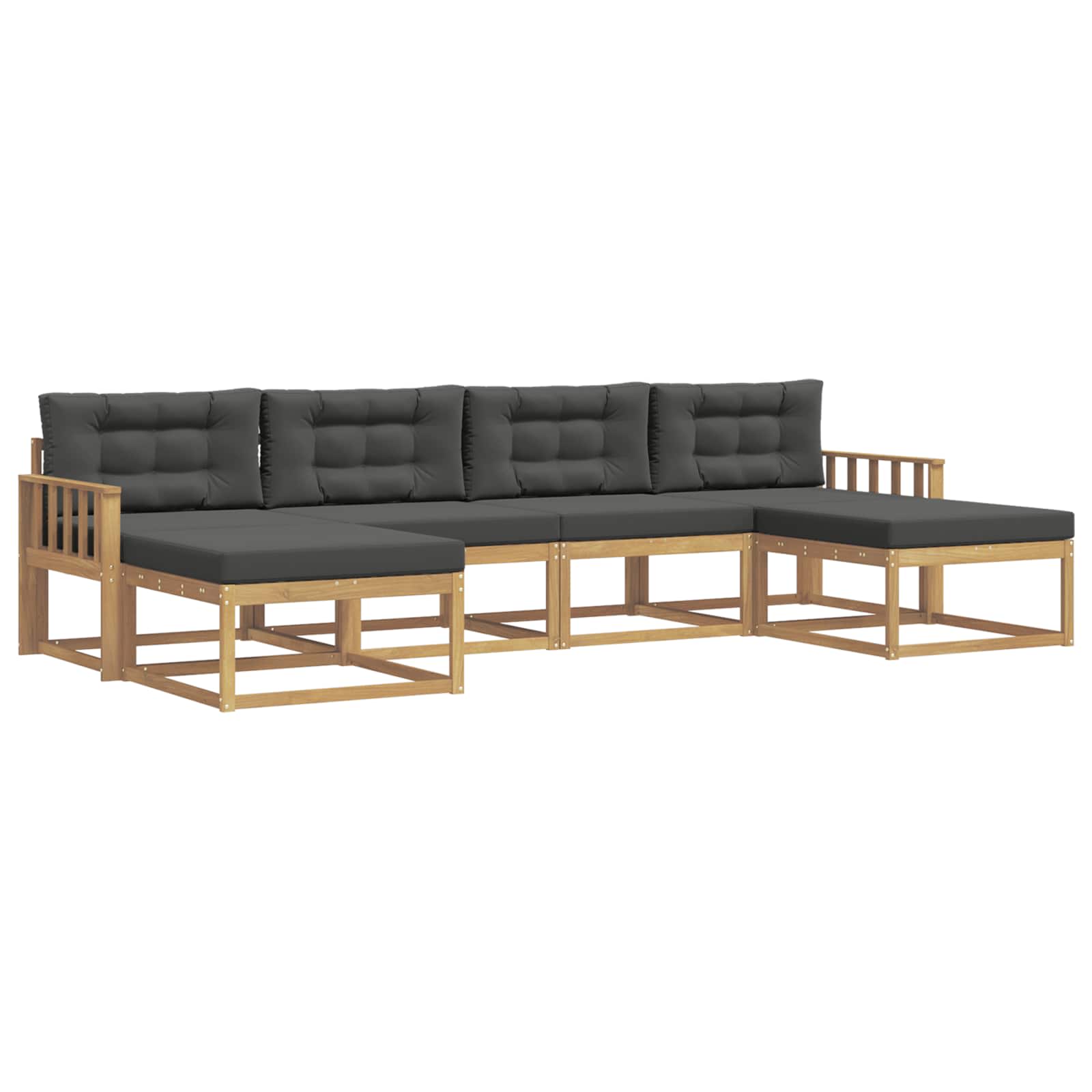 Outdoor-Sofagarnitur mit Kissen 6 pcs Weiß und Anthrazit