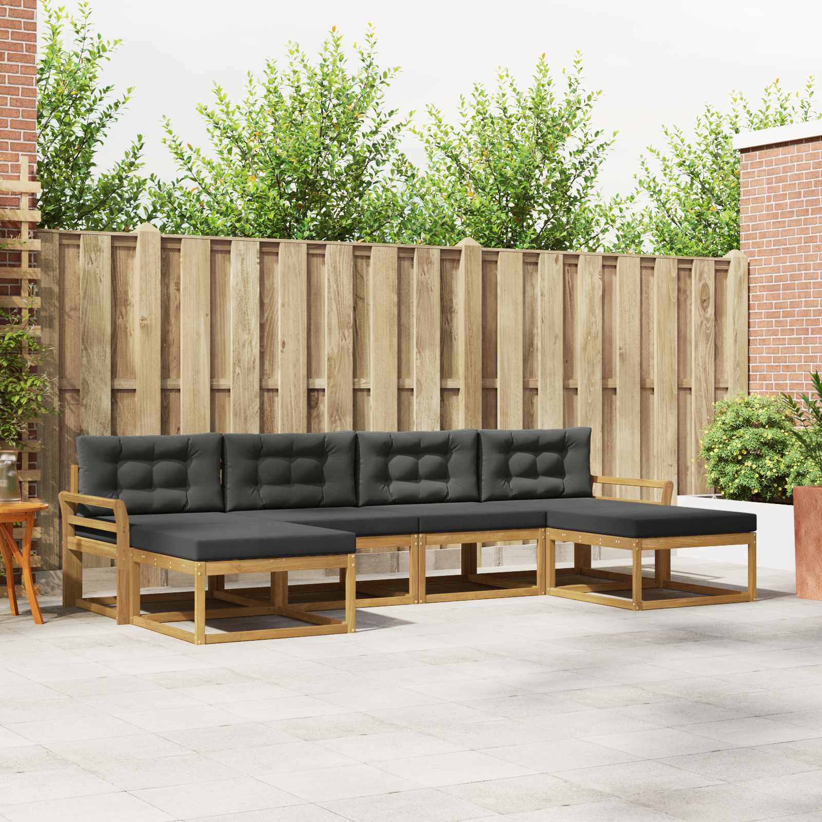 Outdoor-Sofagarnitur mit Kissen 6 pcs Weiß und Anthrazit