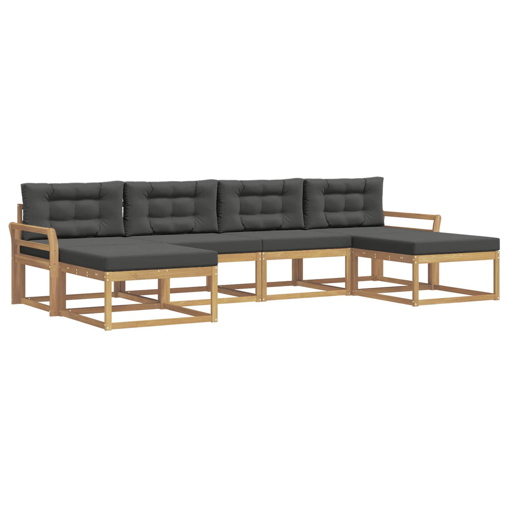 Outdoor-Sofagarnitur mit Kissen 6 pcs Weiß und Anthrazit