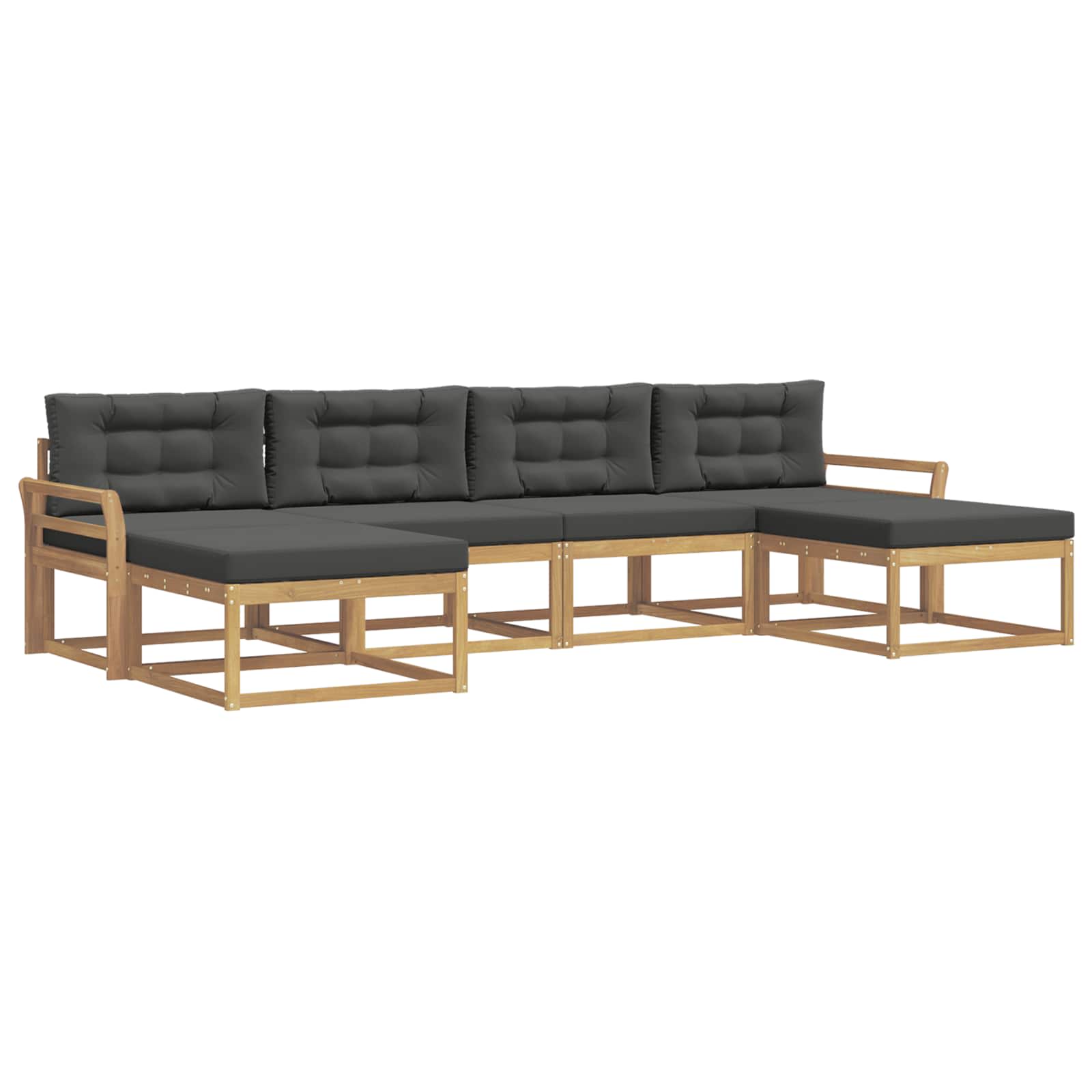 Outdoor-Sofagarnitur mit Kissen 6 pcs Weiß und Anthrazit