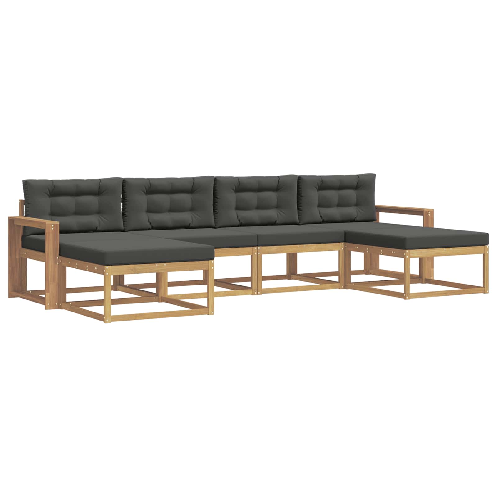 Outdoor-Sofagarnitur mit Kissen 6 pcs Weiß und Anthrazit