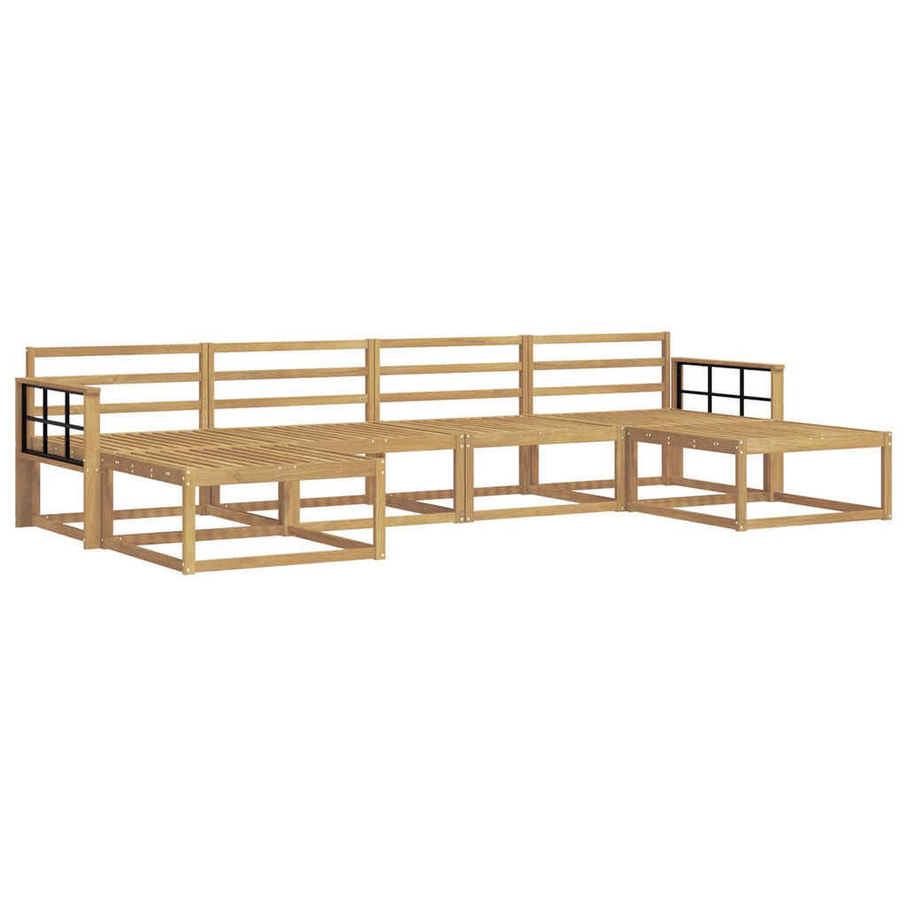 Outdoor-Sofagarnitur 6 pcs Weiß Massivholz Akazie